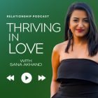 Thriving in Love Podcast Logo Graphic with Text Overlay